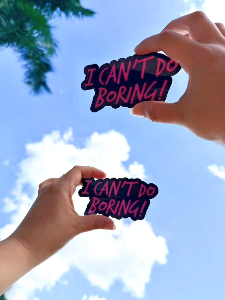 I Can't Do Boring 3 Pack Stickers
