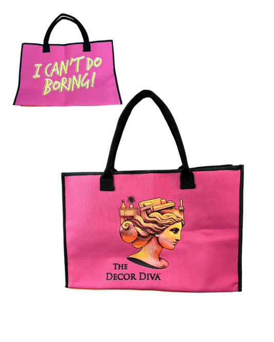 "I Can't Do Boring" Double Sided Canvas Tote Bag